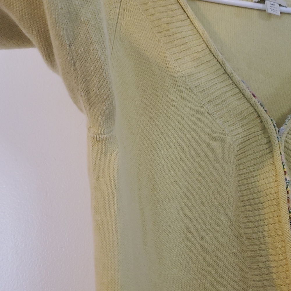 J.Jill Lightweight Throw On Sweater Cotton Linen Quilted Embroidery Size MP BoHo - Picture 11 of 14